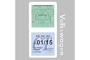 ASSURDHESIFS #Marque Française VD23 | Autocollant dècoration intérieur Pare-Brise | Porte Vignette Assurance Auto Allemande |Transfert Film Vinyle décoratif | Pochette Adhésive avec Logo (Blanc)