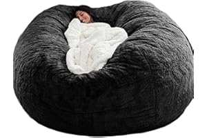 GXSDYYDS Puf, Bean Bag XXL Puf Esponjoso y tierno Funda para sillón para Adultos (sin Relleno) Lavable 150*75cm Negro Ideal para Interiores y Exteriores