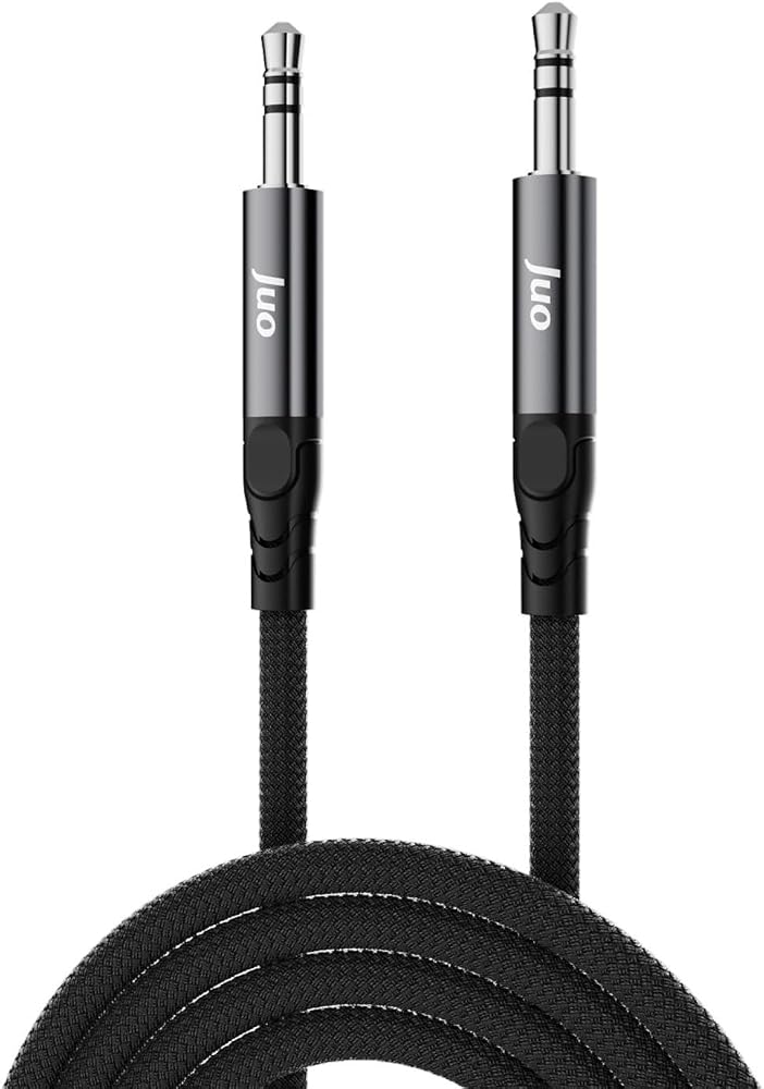 Juo Stereo 3.5mm TRS Jack Örgülü Aux Ses Kablosu 1 Metre
