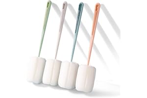 easyBee Podstawowa szczotka do czyszczenia gąbki, długość 25 cm, porowata głowica gąbkowa o dużej zdolności adsorpcyjnej, do szklanek, karafek, dekanterów, środków do czyszczenia butelek, talerzy,