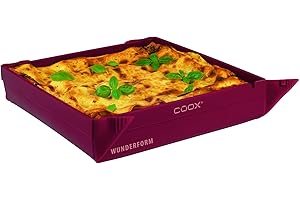 coox WUNDERFORM Basic MQ in Dunkelrot, die erste faltbare Backform, platzsparende Back- und Auflaufform aus Silikon BPA-frei