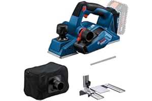 Bosch Professional 18V System rabot sans-fil GHO 18V-26 (moteur sans charbon, avec sac à poussière, butée parallèle, 1 fer réversible Wood Razor)