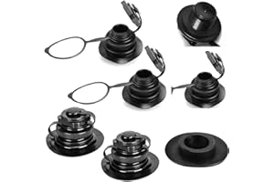 ZACUDA 4 PCS Air Valve Inflatable Boat Spiral Air Plugs Anti-leakage Boston Valve Airbed Valve One-way Inflation Replacement Screw Valve Nozzle for Rubber Dinghy Raft Kayak Pool Boat, Black, 20mm