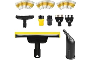 TONGBOKE 10 Stück für Kärcher Dampfreiniger Zubehör SC1 SC2 SC3 SC4 SC5, Flachbürste, Gebogene Düse, Rundbürste, Professionelles Reinigungsset, Geeignet für Verschiedene Szenarien (Einheitsgröße)