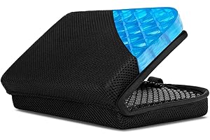 Jerylota Cojín de asiento de gel, cojín portátil para asiento de avión, diseño de rejilla de gel para máxima comodidad de asiento, cojín plegable para asientos de avión, camping, gradas, vuelos