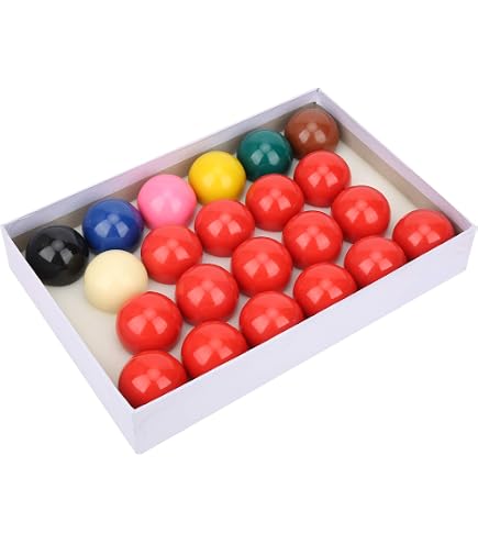 Set 22 Boules Billard Snooker Résine 52.4mm – 15 Rouges + 7 Multicolores + Boîte Noire Élégante