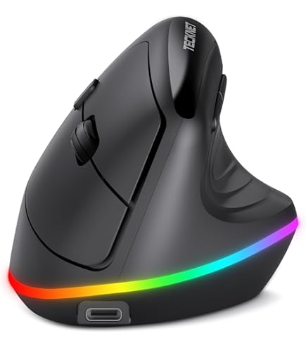 MEETION Ergonomische muis, draadloze verticale muis RGB