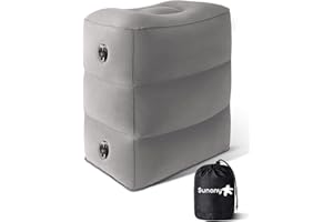 Sunany Nadmuchiwana poduszka pod nogi do podróży, poduszki o regulowanej wysokości, wielofunkcyjne akcesorium podróżne dla dzieci do spania i podnóżka, nadaje się do biura, domu i podróży