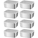 8 Adet 304 &Ccedil;elik 550 ml Yemek Meyve Et Buzdolabı Beslenme Saklama Kabı mt107-8