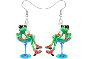 NEWEI Acrylic Sweet Cartoon Skateboard Frog Earrings Drop Dangle Big Long Fashion Animal Jewelry For Women Girls Teens Charms