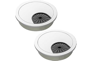 MDLSDE 2 Pack 60mm Desk Grommet Kit, Zinc Alloy Computer Grommets Cable Hole Cover for Desktop Wire Organizers Table Cord Round Table Cable Hole Suitable for Home and Office 2.3 Inch Brushed Silver