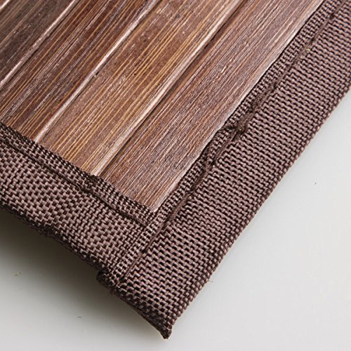 mDesign Duschvorleger Holz groß – Badematte aus dunklem Bambus – wasserabweisende Duschmatte für den Einsatz vor der Dusche, Badewanne oder in der Küche – 53,34 cm x 86,36 cm - 2