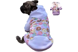 MIAODODO Kapuzen-Sweatshirt für kleine und mittelgroße Hunde, mit Tasche, für Haustiere, Katzen, Fleecemantel, Hundekostüm, für den Winter, Violett