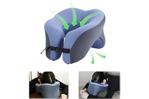 SAJEURE Face Down Pillow, Face Down Pillow After Eye Surgery, Memory Foam Neck Pillow for Neck Pain, Travel Pillows for Airplanes, Face Down Pillow for Sleeping, Home Massage Headrest, Blue