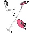 HOMCOM Folding Exercise Bike, Fitness Bicycle Indoor Trainer, 8-Level Magnetic Resistance Adjustable, with LCD Monitor, Pulse Sensor