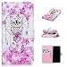 Produktbild HopMore Samsung Galaxy S9 Plus Leder Hülle mit Silikon Kartenfach Klappbar Design Motiv Bumper Ledertasche Magnetverschluss Standfunktion Holster Bookstyle Schutzhülle Handyhülle Tasche Schale Cover Case pour Samsung S9 Plus / S9 + -- Eule
