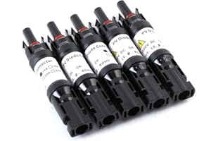 Cozyel 5X Solar PV Solardiodenstecker Solardiode Stecker Eingebaute Diode, 10A/15A/20A DC1000V Männlich/Weiblich wasserdichte Photovoltaik-Steckverbinder Solar Panel Kabel Anschlüsse Stecker (15A)