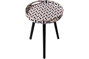 Simmer Stone Tables d'appoint rondes d'extérieur avec 3 pieds amovibles en bois, table plateau d'extérieur polyvalente, parfaite pour l'extérieur, table basse ronde, thé et temps de relaxation de 45