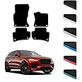 GCM - Car Floor Mats for Jaguar F-Pace 2016 To Present Full Coverage Floor Protection - Anti Slip & Fit Car Mat with Clips Easy to Clean Car Carpet for All-Weather- Black Edging, Carpet