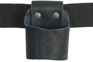 FERRARI PELLE Porta Martello Colore Nero - in Vero Cuoio, Rivetti Bruniti, Fatto a mano in Italia, Cintura non Inclusa