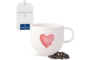 ‎VILLEROY & BOCH Villeroy & Boch – With Love kubek z uchem Sending Love, porcelana Premium, prezent, filiżanka do kawy, kubek, można myć w zmywarce i używać w kuchence mikrofalowej