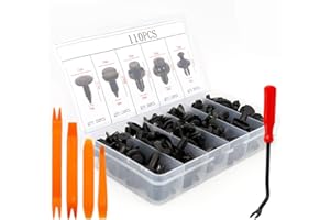 UTSAUTO 115PCS Universal Plastic Fender Clips Bumper Repair Kit Push Pin Rivet Car Trim Clips with Panel Removal Pry Tool and 4PCS Panel Removal Tool