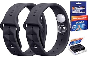 MEIYYJ Travel Bands for Travel Sickness Adults and Kids Sea Sickness Wristbands Anti Morning Sickness Acupressure Wristbands for Pregnancy Wowen Natural Relief Nausea Bands-Black