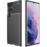 Spia Samsung Galaxy S22 Ultra ile uyumlu Kılıf Siyah Karbon Silikon Orijinal Esnek İnce Geliştirilmiş Dayanıklı Darbe Karşıtı