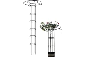 woyufen 210cm Rustproof Metal Garden Vertical Umbrella Trellis for Climbing Plants Potted Vines Vegetables Flowers Patio Metal Lattices Grid Tower for Ivy Roses Cucumbers Clematis Pots
