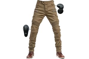 SHUOJIA Uomo Moto Pantaloni Jeans con Protezione Motorcycle Biker Pant 4 X Attrezzature di Protezione