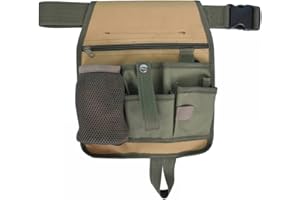 MEROURII Gardening Tools Belt Bags, Oxford Cloth Garden Tool Waist Pouch with 6 Pockets & Adjustable Belt for Carpenters, Gardeners, Builders and Joiners