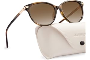 AVAWAY Vintage Donna Occhiali da Sole Polarizzati Oversize UV400 Protezione Lente Telaio in Acetato