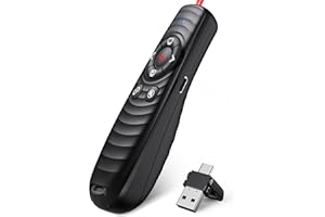Elegamefy 2-in-1 USB C Presenter, Wiederaufladbarer Wireless Presenter mit Laserpointer für Mac Windows Linux Powerpoint Präsentation Fernbedienung