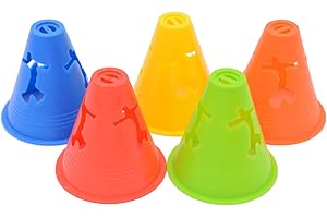 Famgee 7,6 cm Coni plastica Antivento Inline Roller Skating Pile Cup Roadblocks Sport Training Traffico Stradale Set con Fori per Skate Pratica 5 Colori 20 pz