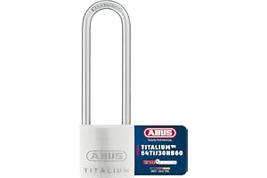 ABUS Hänglås 64TI/30HB60 Titalium – hög bygel, säkerhetsnivå 4 | Speciell aluminiumkropp, förstärkt stålboja, 30 mm bred – låser dörrar, skåp och verktygslådor, 65 g lätt
