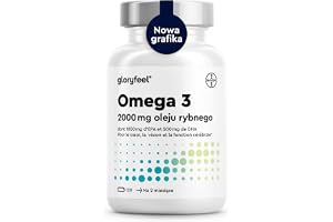 Kapsułki Omega 3 - Wysoka dawka 2000mg oleju rybnego, 1000mg EPA i 500mg DHA w dawce dziennej - Niezbędne kwasy tłuszczowe z anchois - Testowane laboratoryjnie i produkowane w Niemczech
