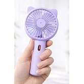 3 MODLU Şarjlı El Fanı 3 Kademe Seyahat Masa&uuml;st&uuml; Vantilat&ouml;r Taşınabilir Mini Fan F136 (Mor)