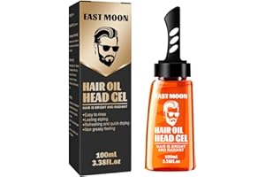 GROSPE 2 in 1 Hair Wax Gel with Comb Hair Oil Head Gel Hair Setting Gel with Dip Comb Long-Lasting Fluffy Fast Build Strong Hold Men Hair Styling Gel with Comb 100ml