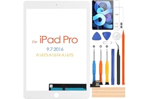 ARSSLY Per iPad Pro 9.7 2016 Touch Screen di ricambio, digitalizzatore touch screen pannello di vetro strumenti di riparazione per iPad A1673 A1674 A1675 (non LCD, senza pulsante Home) (bianco)