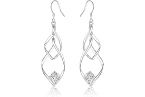 JEWTOP Ohrringe Silber 925 Gold Ohrstecker für Damen Herren Mädchen, Ohrhänger mit 5A Zirkonia Ohrringe Hängend