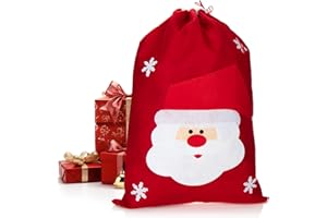 COM-FOUR® Torba prezentowa XL z motywem Swietego Mikolaja - Torba Swietego Mikolaja na Boze Narodzenie do wypelnienia - Torba swiateczna - Torba prezentowa na kostium Swietego Mikolaja