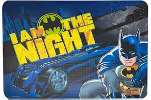 CARTOON Tovaglietta Batman in plastica morbida per colazione da tavola antiscivolo e lavabile resistente al calore 44 x 30 cm