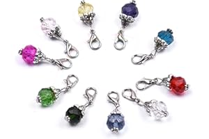 BASTOUR Maschenmarkierer, Mit Karabinerverschluss, Häkeln Maschenmarkierer, Resin, Kunststoff, Stricken Häkeln Werkzeuge Strickanhänger DIY, Schlüsselanhänger, Haarschmuck, Schmuck, Zufällige Farbe, 10 Stück