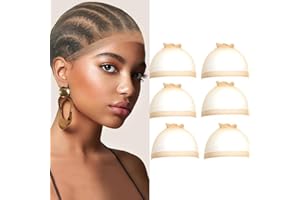 SUFUNE Parrucca Tappi, 4 Pezzi HD Calotte per Parrucche di Nylon, Unisex Copricapo Elastici a Rete, Copricapo di Parrucche per Uomini e Donne, nude