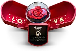 Ahnona Jahrestag Geschenk für Sie - Freundin Geschenk, Echte Ewige Rose, Weihnachtsgeschenke für Sie, Ich Liebe Dich Geschenke für Frauen, Lieblingsmensch, Herz Kette für Valentinstag, Geburtstag