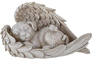 ZHITENG Hund Grabsteine Statue, Gedenkdekorationen für Haustiere, Dog Grave Stone 11 x 4 x 7.5 cm Hund Engel Haustier Denkmal Grab Marker Statue für Garten, Grabsteine Oder Rasendekoration (A)