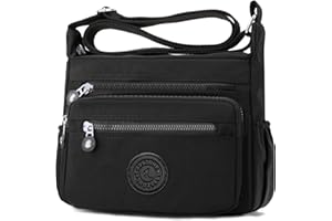 LassZone Women's Multi-Pocket Casual Crossbody Bag Handbags Waterproof Nylon Shoulder Bags Messenger Travel Bag for Shopping Hiking Daily Use
