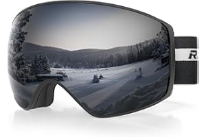 RIOROO Ski Goggles,Snow Goggles for Men Women Ladies Youth, Snowboard Goggles over Glasses, Skiing Goggles with Interchangeable Lenses, OTG UV Protection Compatible Helmet Anti Fog Skiing Snowboarding