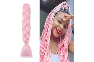 CYBELLEZA 24 Pouce Cheveux Tresse Africaine Extension de Cheveux Tressage Synthétique Meche Ombre Jumbo Braids Crochet Twist 100g (Rose Pink)