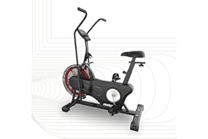 ‎SPORTPLUS SportPlus Profi Air Bike mit Luftwiderstand, optional App kompatibel, Heimtrainer für HIIT, Smarter Trainingscomputer, bis 135 kg belastbar
